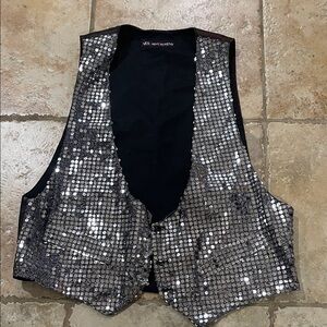 Yves Saint Laurent Shimmering Silver Sequin Vest